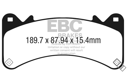 EBC 2015+ Chevrolet Tahoe 2WD (6 Piston Brembo) Ultimax2 Front Brake Pads