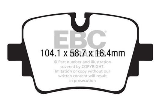 EBC 13+ Jaguar F-Type (Cast Iron Rotors Only) 3.0 Supercharged (340) Redstuff Rear Brake Pads