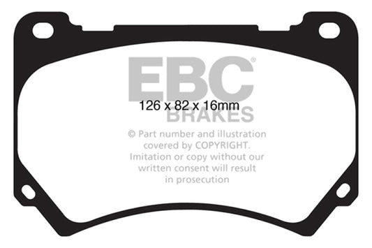 EBC 11+ Hyundai Equus 4.6 Redstuff Front Brake Pads