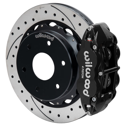 Wilwood 03-08 Audi A4 FNSL4R Rear Big Brake Kit 12.88in Drilled & Slotted Rotor - Black