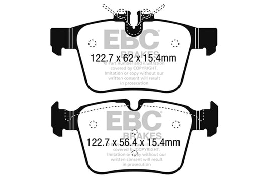 EBC 15+ Mercedes-Benz C300 (W205) 2.0 Turbo 4-matic Greenstuff Rear Brake Pads