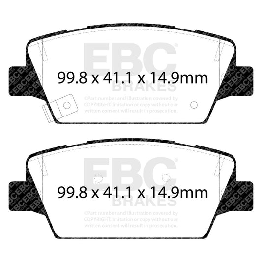 EBC 2017+ Kia Cadenza 3.3L Redstuff Rear Brake Pads