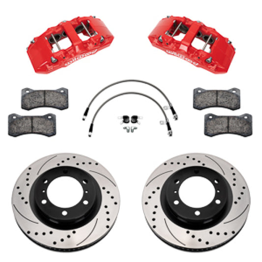 Wilwood 24-25 Toyota Tacoma Front Aero6-DM Big Brake Kit 13.38 In SRP Drilled Slotted Rotor/w Lines