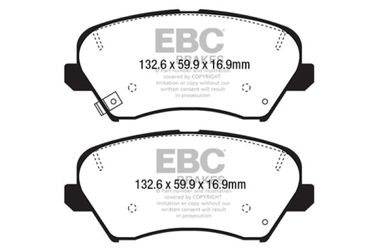 EBC 2017 Hyundai Elantra GT 2.0L Yellowstuff Front Brake Pads