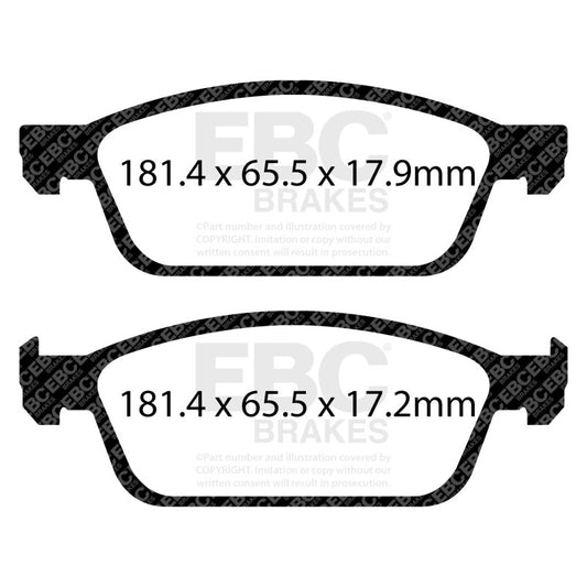 EBC 13+ Ford Escape 1.6 Turbo 4WD Ultimax2 Front Brake Pads