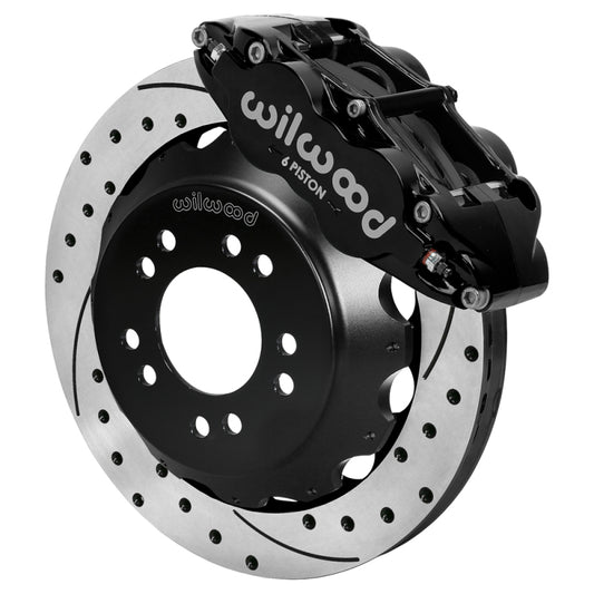 Wilwood Ford Mustang II Ford Narrow Superlite 6 Front Brake Kit w/ 12.88in Drill & Slot Rotor - Blk