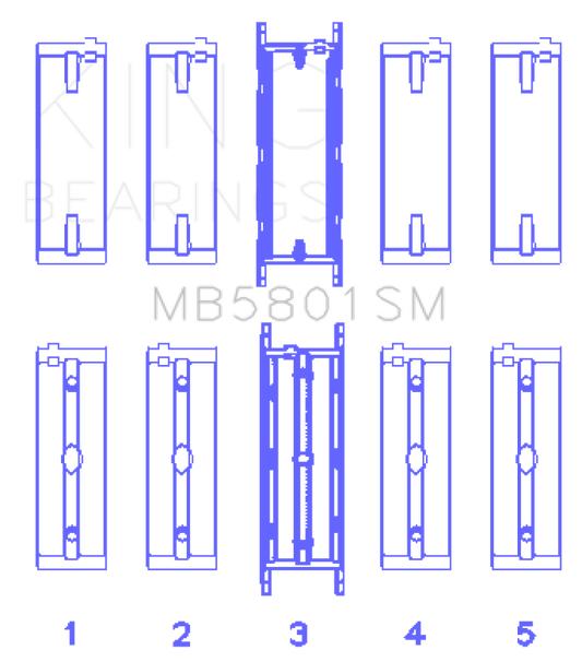 King Engine Bearings BMW N63/S63 Crankshaft Main Bearing Set - Size +0.50mm