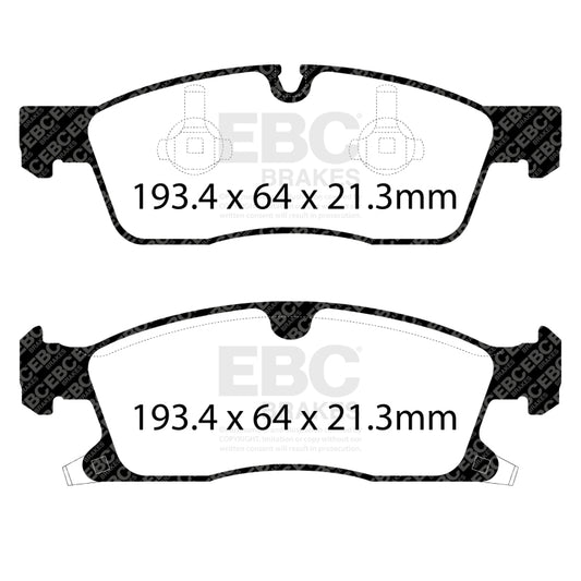EBC 16-21 Jeep Grand Cherokee 3.6L Extra Duty Front Brake Pads
