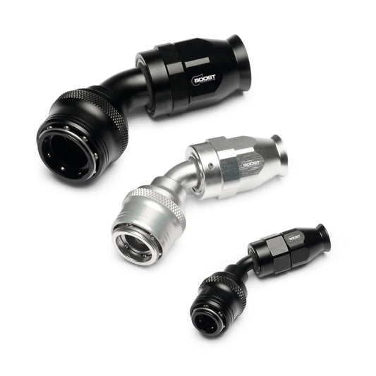 Quick Click Female PTFE Hose End -AN - 45°