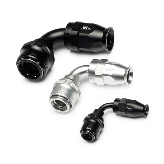 Quick Click Female PTFE Hose End -AN - 90°