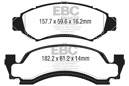EBC 1974 AMC Ambassador 5.0L Ultimax2 Front Brake Pads
