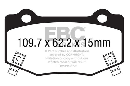 EBC 16+ Cadillac ATS-V 3.6 Twin Turbo Yellowstuff Rear Brake Pads