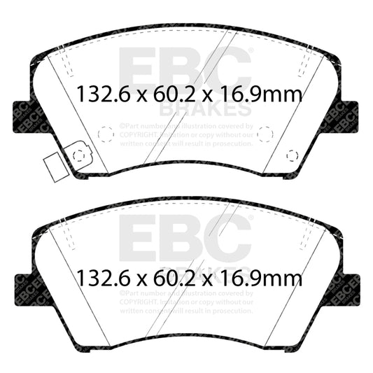 EBC 2017+ Hyundai Elantra 1.4L Turbo Ultimax2 Front Brake Pads