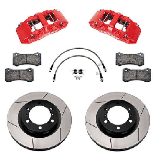 Wilwood 24-25 Toyota Tacoma Front Aero6-DM Big Brake Kit 13.38 In Rotor/w Lines - Red