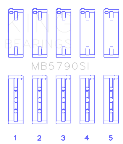 King Engine Bearings Porsche M 48 / M 48.50 (Size STD) Main Bearing Set
