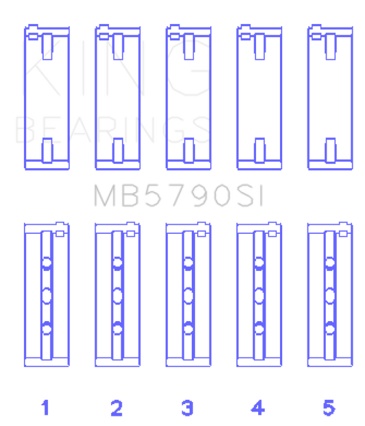 King Engine Bearings Porsche M 48.00/M 48.50 (Size +0.25mm) Main Bearing Set