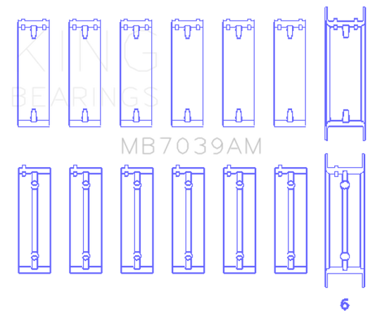 King Engine Bearings BMW M51/M57 (Size +0.25) Main Bearing Set