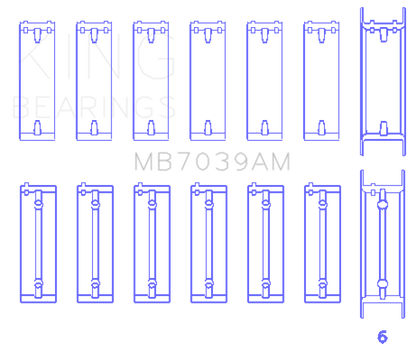 King Engine Bearings B.M.W/Opel M 51/M 57/D 25/Y 25 Td (Size +0.50mm) Main Bearing Set