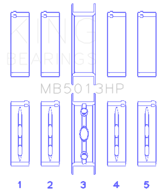 King Engine Bearings GMC LS1 / LS6 / LS3 (Size STDX) Bi-Metal Performance Main Bearing Set