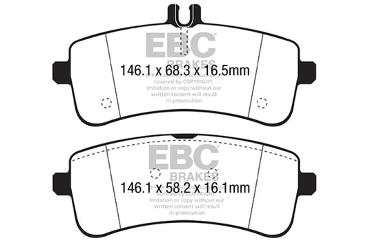 EBC 2015+ Mercedes-Benz C63 S AMG (W205) 4.0L Twin Turbo Redstuff Rear Brake Pads