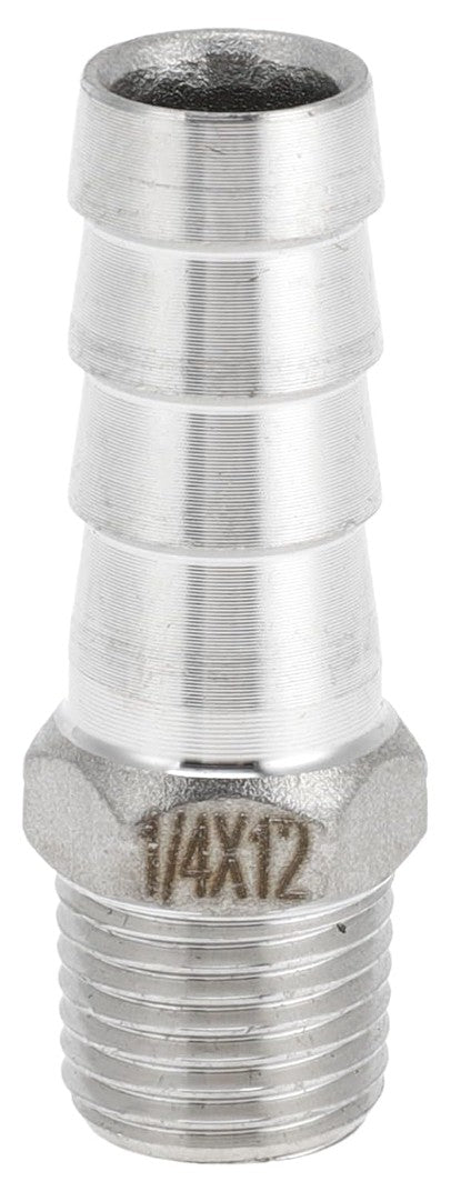 1/4" BSP to 12mm Barb Fitting - Stainless Steel