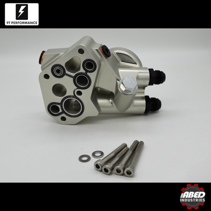 iABED Longitudinal 07k Billet Oil Filter Housing w/ Built In Thermostat