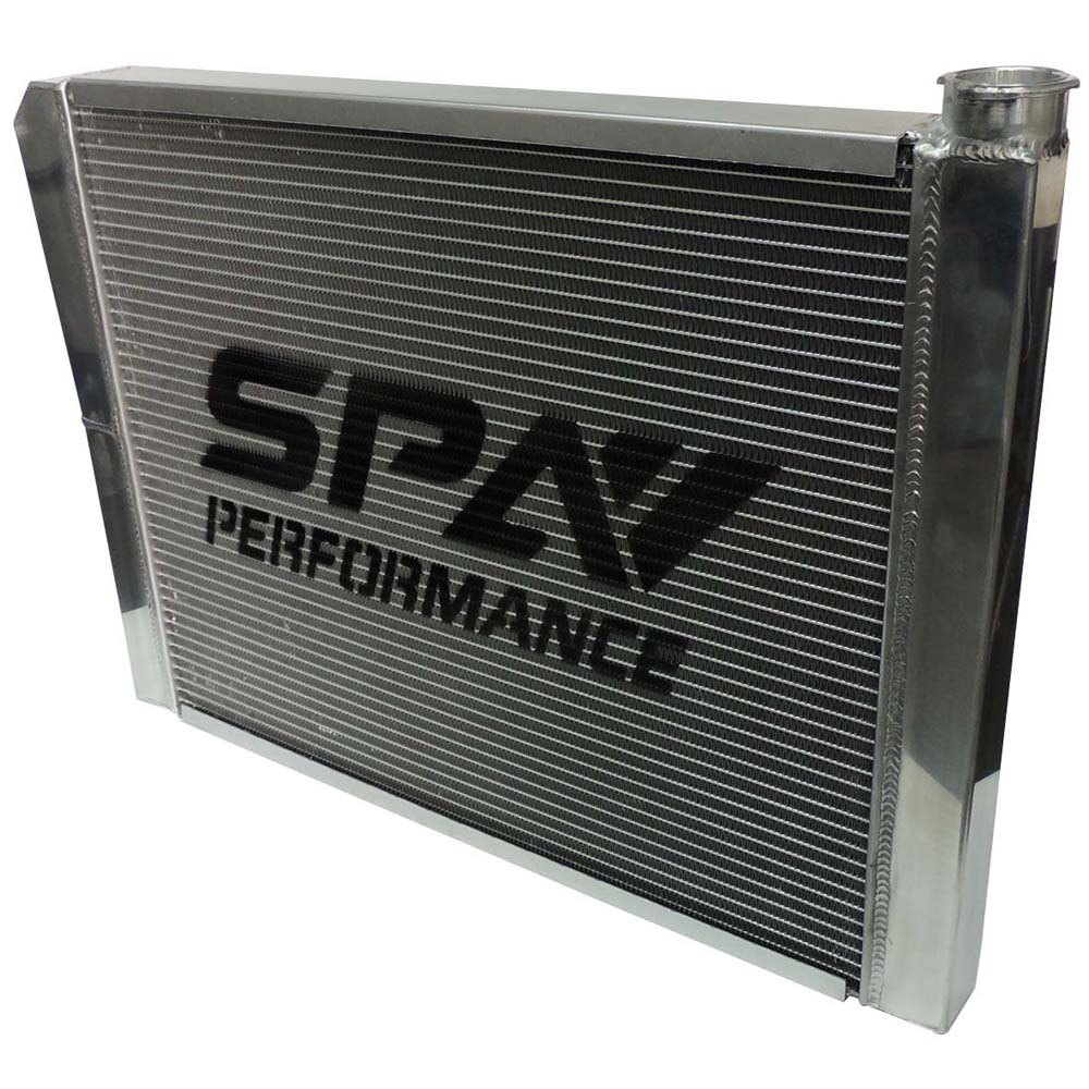 Lightweight Late Model Radiator - Double Pass - 26.8" x 19.6" + Remote Fill Tank - Red Cap