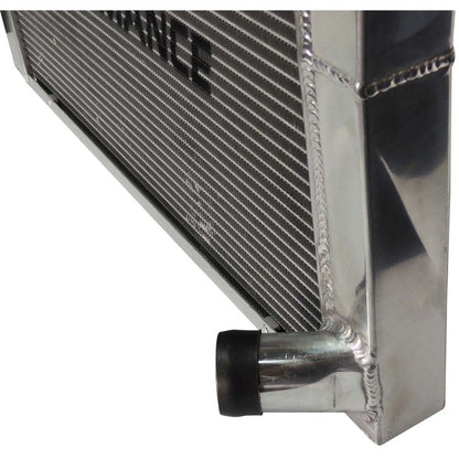Lightweight Late Model Radiator - Double Pass - 26.8" x 19.6" + Remote Fill Tank - Blue Cap