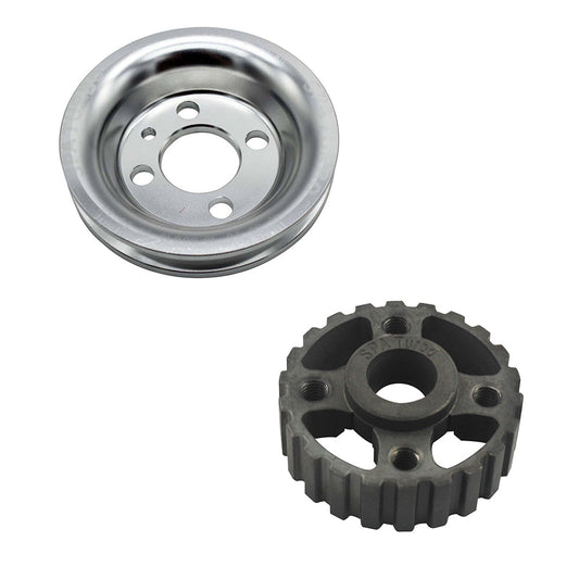 VW syncro Audi 80 90 100 4000 rabbit 1.8 8v underdrive Pulley - SILVER + VW 8V super light crank timing gear