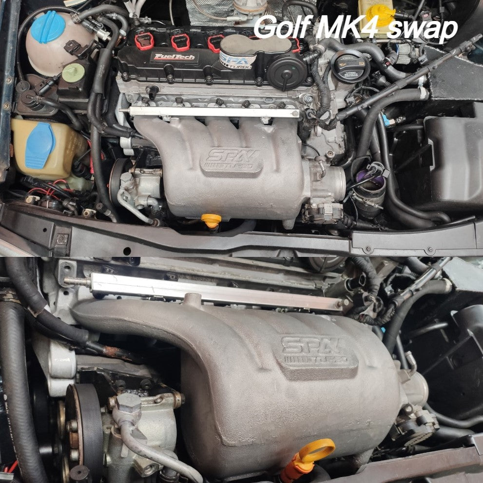 VW 2.5L 5 CYLINDER 20V 07K CAST ALUMINUM INTAKE MANIFOLD - WITH 10 INJECTORS FUEL RAIL