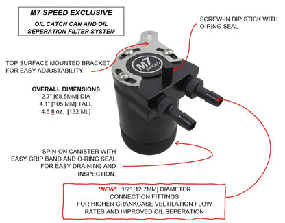 M7 Speed MINI Cooper Oil Catch Can Kit | 2011-2015 | N18B Engine | RED Hoses