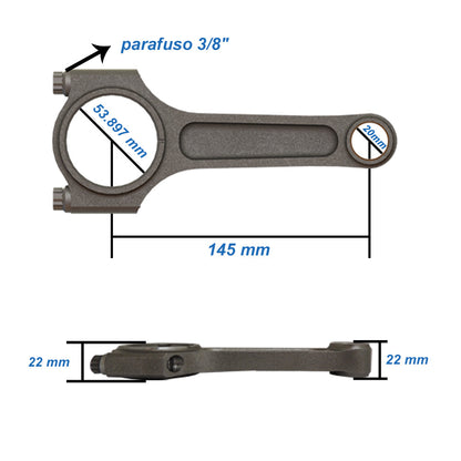 Fiat Coupe / Lancia 2.4 20V 144mm x 20mm High Performance Connecting Rod Set 3/8" bolt (700hp)