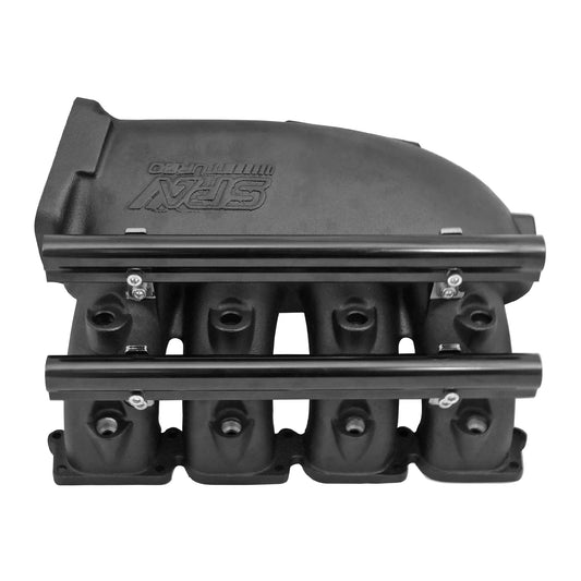 Cast Aluminum Intake Manifold for transverse VW/AUDI 1.8T with 8 injectors Fuel Rail Kit (left side without throttle bolt holes) - Black