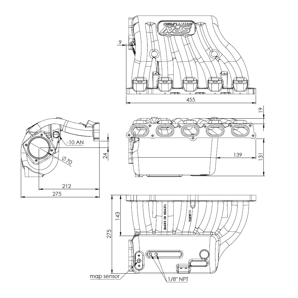 Cast Aluminum Valve Cover + Intake Manifold for VW 2.5L 5 CYLINDER 20V 07K - PRE SALE