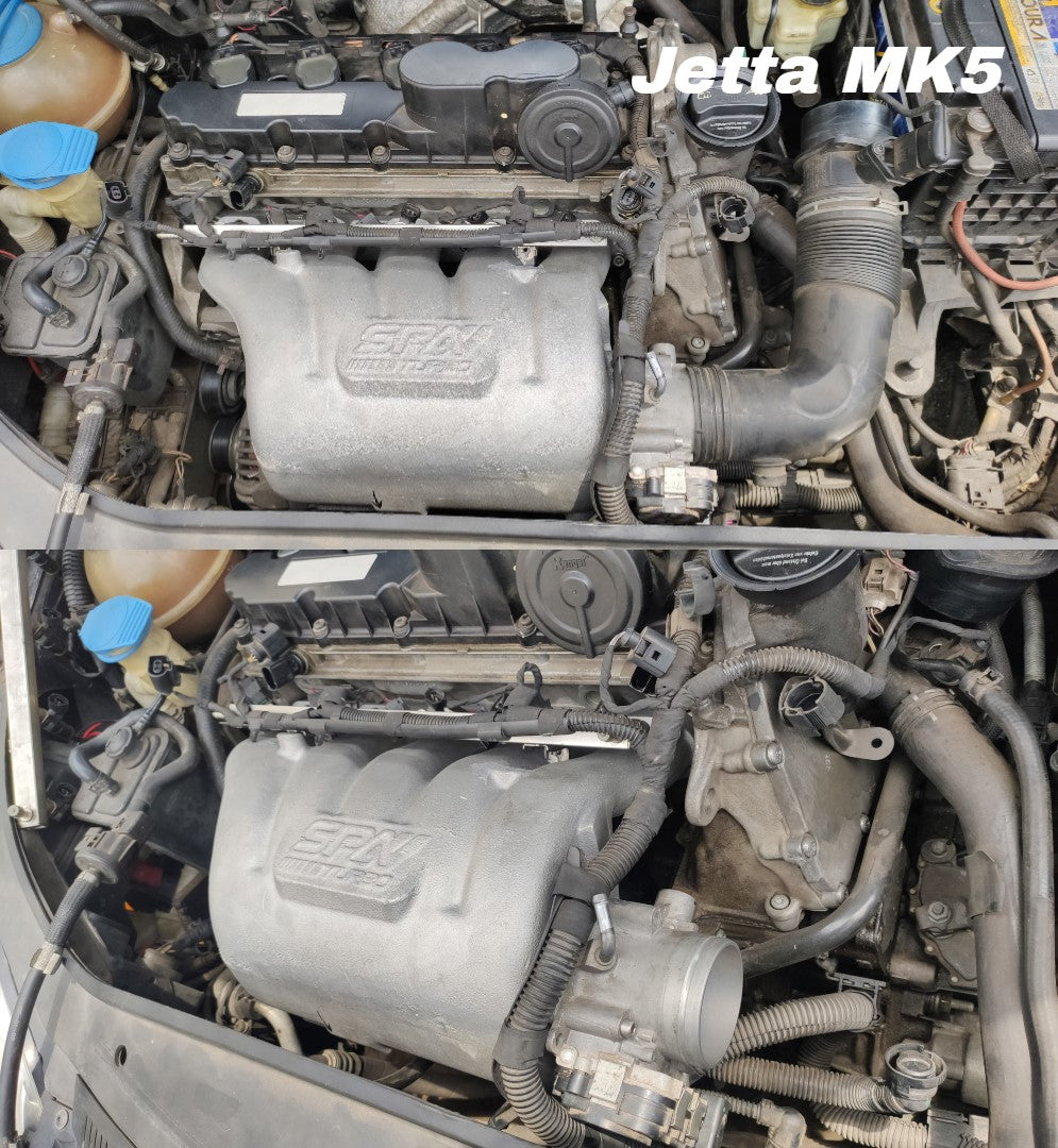 VW 2.5L 5 CYLINDER 20V 07K CAST ALUMINUM INTAKE MANIFOLD - WITH 10 INJECTORS FUEL RAIL