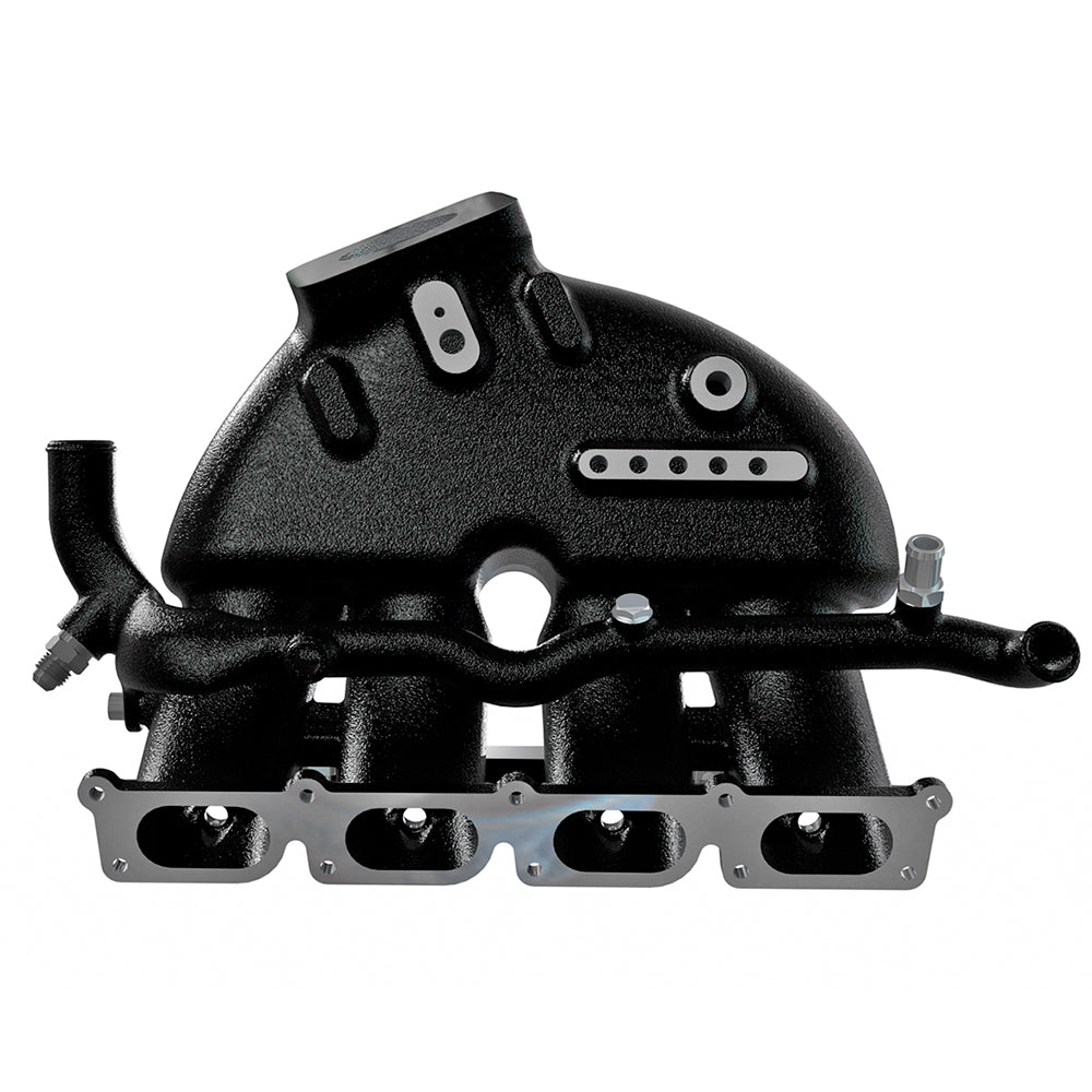 VW B5 T3 top mount turbo twin scroll manifold wastegate "i" + Cast Aluminum Intake Manifold for longitudinal with 4 injectors Fuel Rail Kit (without throttle bolt holes) Black