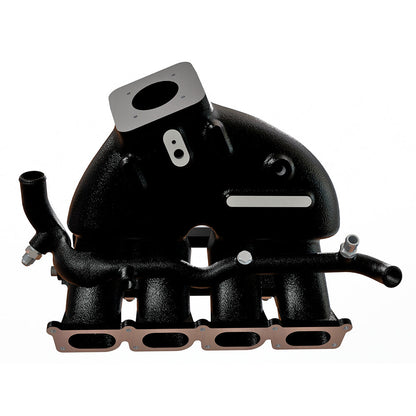 VW B5 T3 top mount turbo twin scroll manifold wastegate "i" + Cast Aluminum Intake Manifold for longitudinal with 8 injectors Fuel Rail Kit (OEM throttle) Black