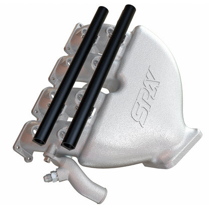 VW B5 T3 top mount turbo twin scroll manifold wastegate "i" + Cast Aluminum Intake Manifold for longitudinal with 8 injectors Fuel Rail Kit (OEM throttle)