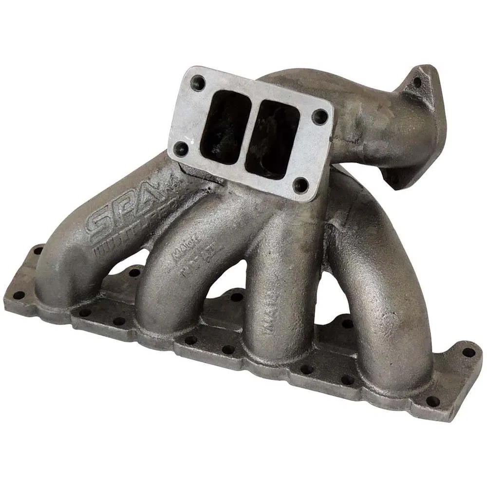 VW B5 T3 top mount turbo twin scroll manifold wastegate "i" + Cast Aluminum Intake Manifold for longitudinal with 4 injectors Fuel Rail Kit (OEM throttle) Black
