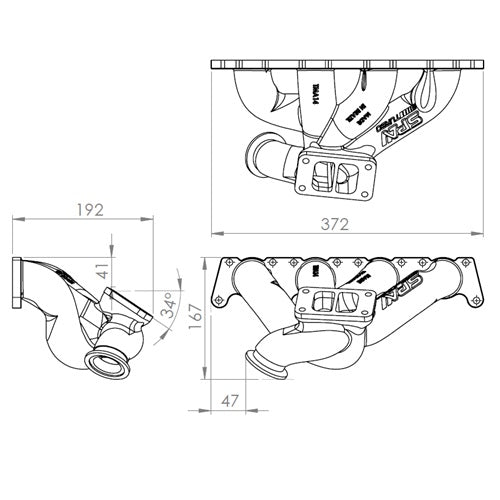 VW B5 T3 top mount turbo twin scroll manifold wastegate V-Band - PRE SALE