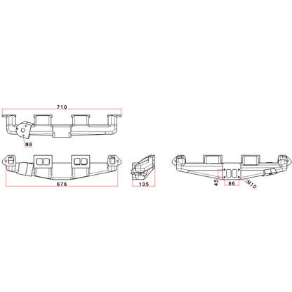Chevy II 194 / 230 / 250 / 292 inline 6 turbo manifold - T3