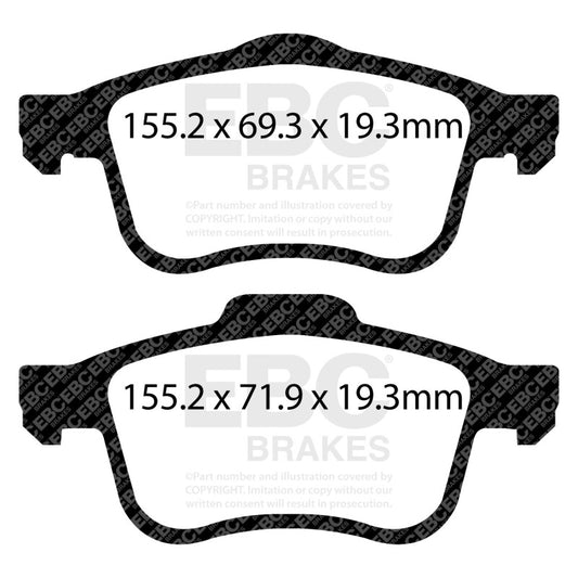 EBC 13+ Fiat 500L 1.4 Turbo Redstuff Front Brake Pads