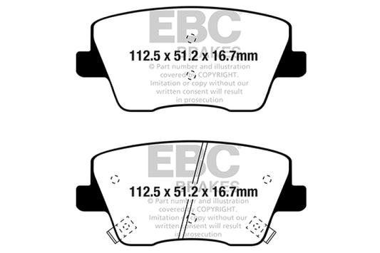 EBC 2019+ Hyundai Veloster N (2nd Gen) 2.0L Turbo Yellowstuff Rear Brake Pads