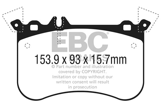 EBC 14-18 Mercedes CLA45 AMG w/13.8in Front Rotors Yellowstuff Front Brake Pads