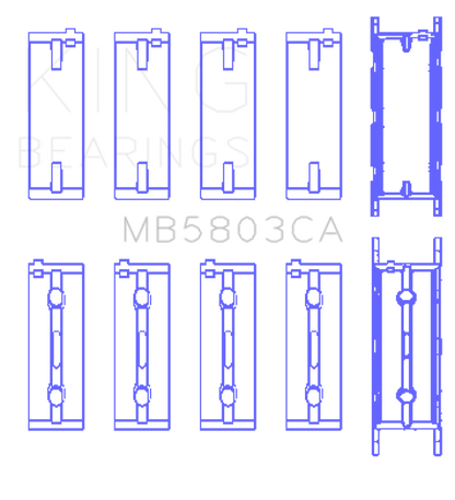 King Engine Bearings BMW S65B40A (Size +0.5mm) Crankshaft Main Bearing ( Set of 5 )
