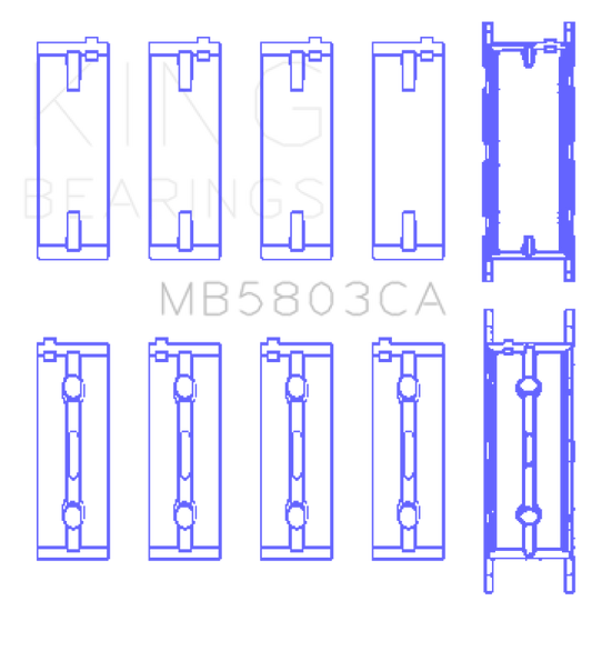 King Engine Bearings BMW S65B40A (Size +0.5mm) Crankshaft Main Bearing ( Set of 5 )