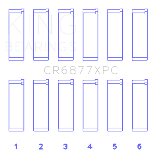 King Engine Bearings BMW S54B32 3.2L Coated Performance Rod Bearing Set of 6 (Size 0.5)