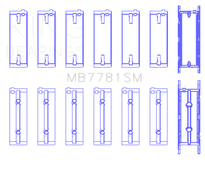 King Engine Bearings BMW N57 D30 A/B/C / N57N / N57S (Size +0.5mm) Main Bearing Set