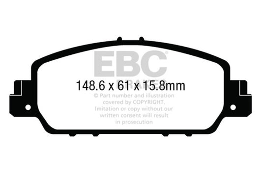 EBC 13+ Honda Accord Coupe 2.4 EX Yellowstuff Front Brake Pads