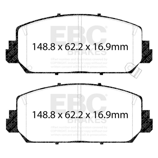 EBC 16+ Acura ILX 2.4 Redstuff Front Brake Pads